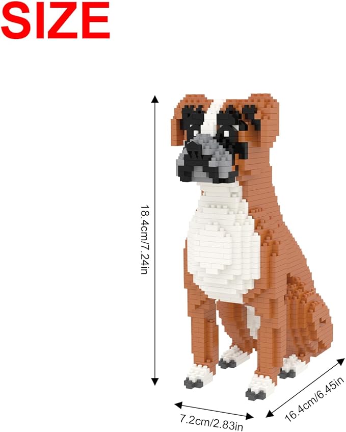 Larcele Micro Dog Building Blocks Mini Pet Building Toy Bricks 1061 Pieces KLJM-02(Boxer)