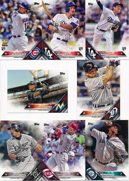 2016 Topps Baseball EXCLUSIVE MASSIVE 706 Card MIKE TROUT Stamp RELIC Complete Factory Set with 5 ROOKIE VARIATION Cards including 2Corey Seager RC's! Includes all Cards from Series 1&amp2!