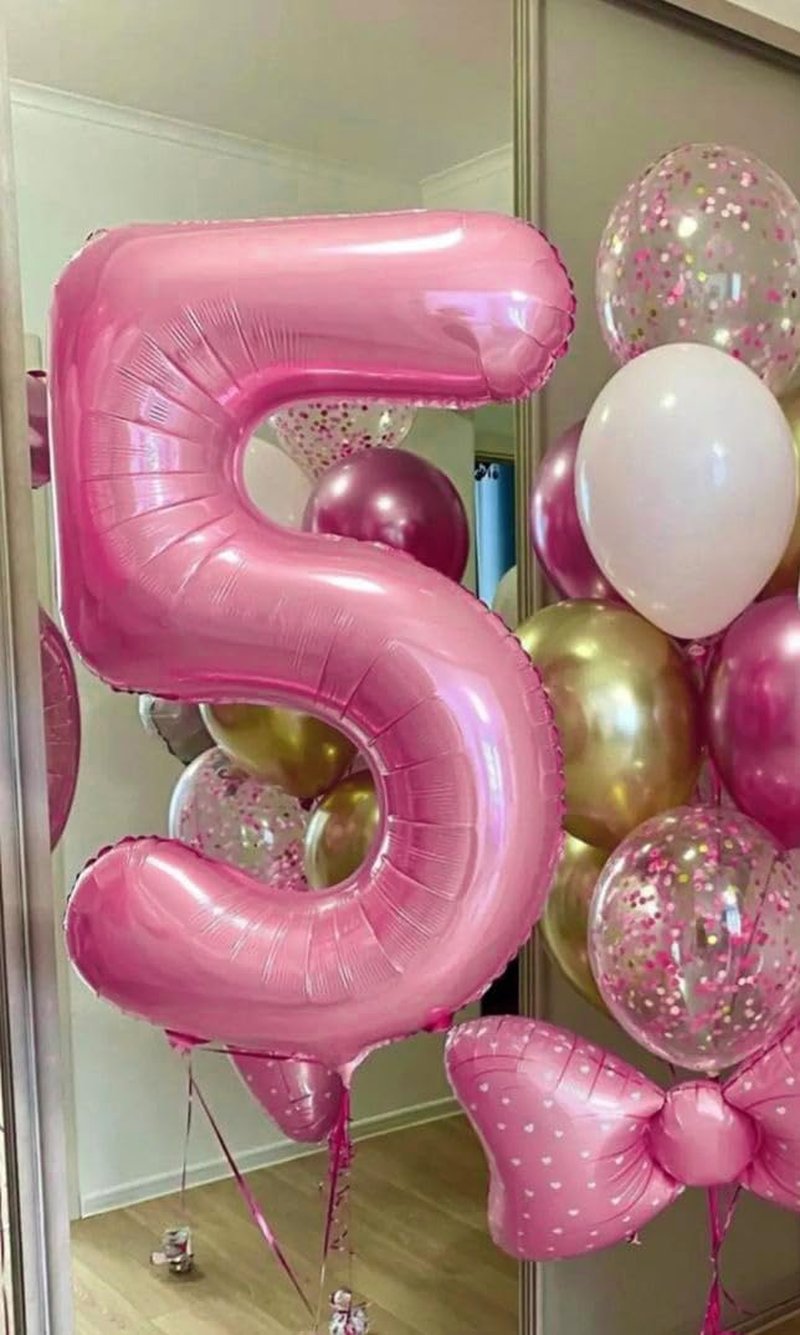 Pearlescent Pink Number 12 Balloons 40 inch, 12 Number Balloons, 12th Birthday Decorations for Girls 12 Year Old Pastel Pink Party Supplies