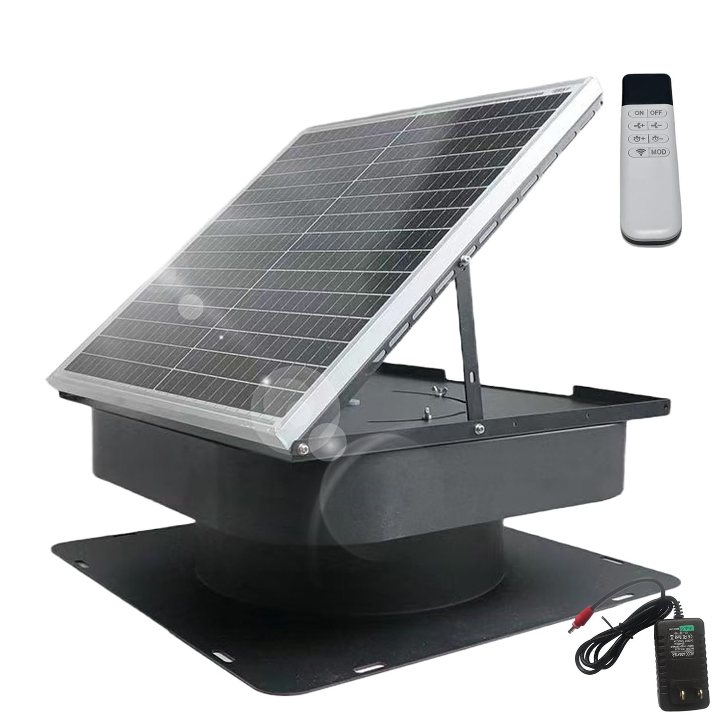 KIPPDURO Solar Attic Fan, 40W With Thermostat Roof Exhaust Fan, Cool & Dehumidify up to 4000 ft² for Home,Attic,Garage,Container,Storehouse Intelligent shed ventilado