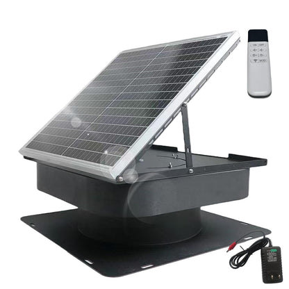KIPPDURO Solar Attic Fan, 40W With Thermostat Roof Exhaust Fan, Cool & Dehumidify up to 4000 ft² for Home,Attic,Garage,Container,Storehouse Intelligent shed ventilado