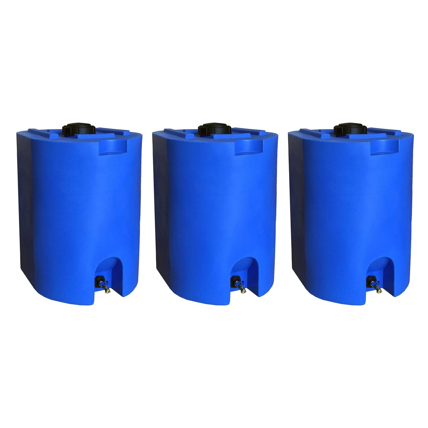 WaterPrepared 3 Pack Water Tank, Rain Barrel Storage, Stackable Drum, 55 Gallon