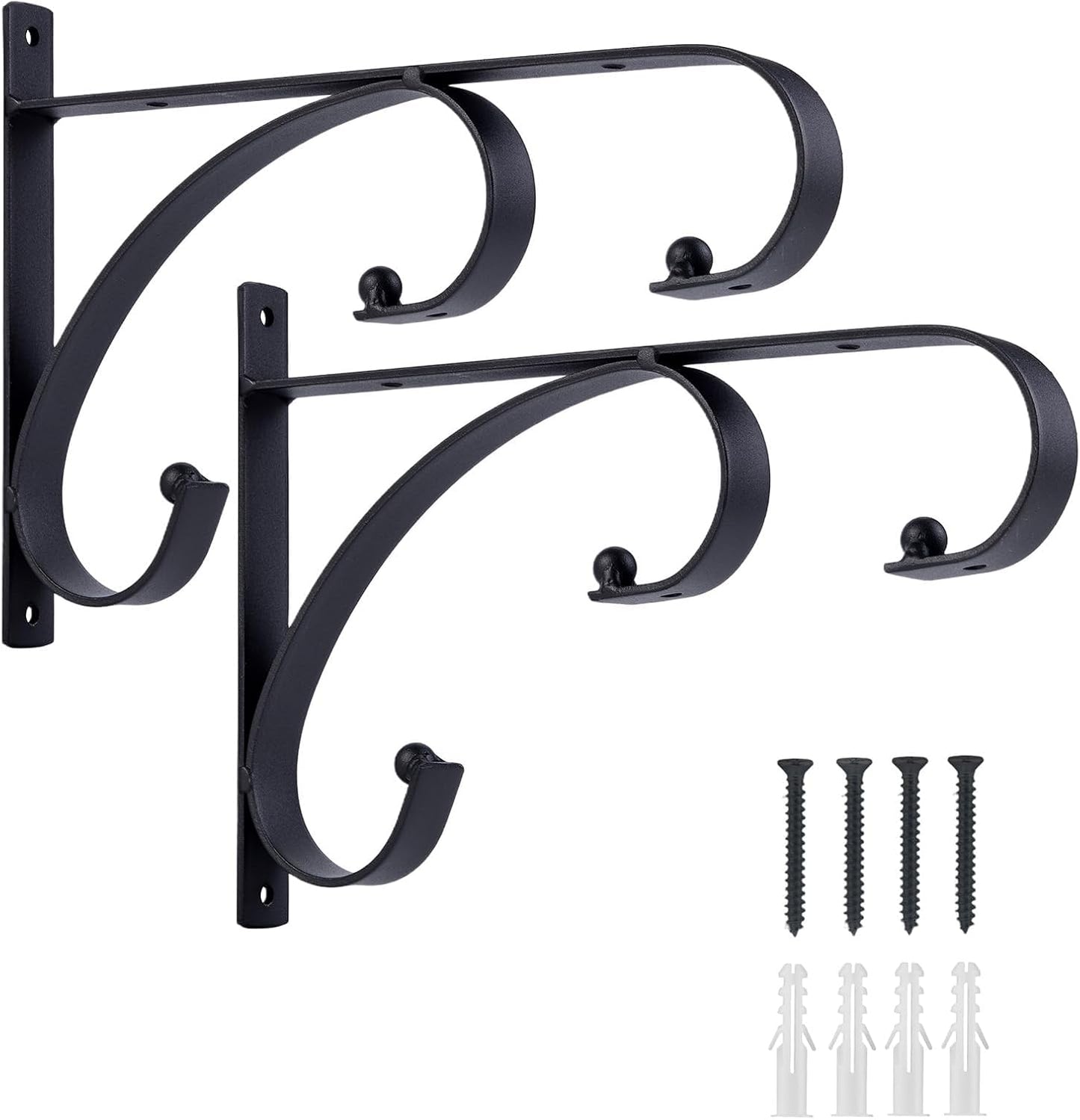 Regine Switzerland 10-Inch Iron Plant Hangers - Decorative Hooks for Indoor/Outdoor Use | 2-Pack