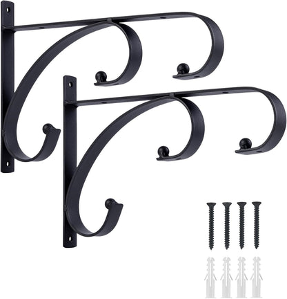 Regine Switzerland 10-Inch Iron Plant Hangers - Decorative Hooks for Indoor/Outdoor Use | 2-Pack