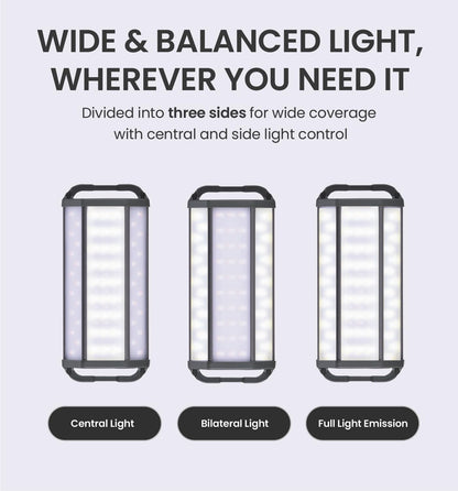 CLAYMORE 3FACE NEO 10 Rechargeable LED Camping Lantern - 4,900 Lumens Turbo, 3-Sided Wide Angle Light, 45H Runtime, 3 Color Modes, IP54 Water Resistant, Dimmable Outdoor Tent Lamp for Hiking
