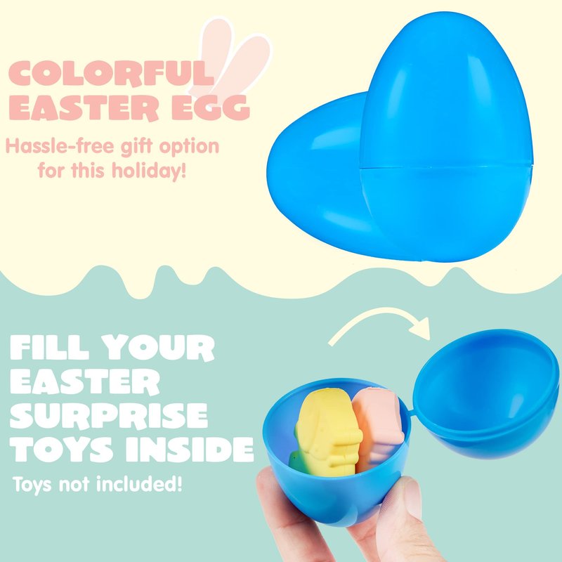 JOYIN 3.15" Easter Eggs, Fillable Plastic Eggs Empty Colorful Bright Eggshells with Hinge for Easter Hunt, Filling Treats, Party Favor, Basket Stuffers, Classroom Prize Supplies, 1000PCS