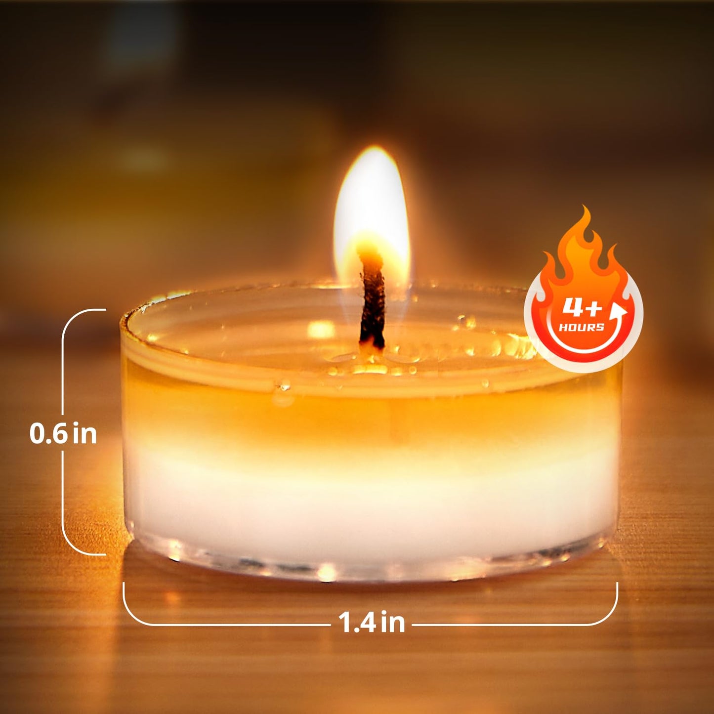 Hypmis Unscented Soy Tea Lights Candles 50 Pack Bulk, 4 Hours Long Burning White Tea Lights,Non-Paraffin, Smokeless, Mini Tealight Votive Candles for Wedding, Table Centerpiece, Christmas Lights
