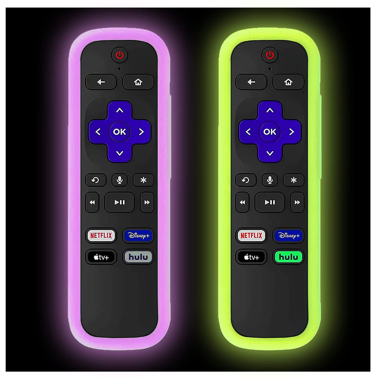 Silicone Protective Controller Cover fits for Roku TV Voice Remote | Element Roku | Westinghouse Roku TV Controller Cover,Glow in The Dark