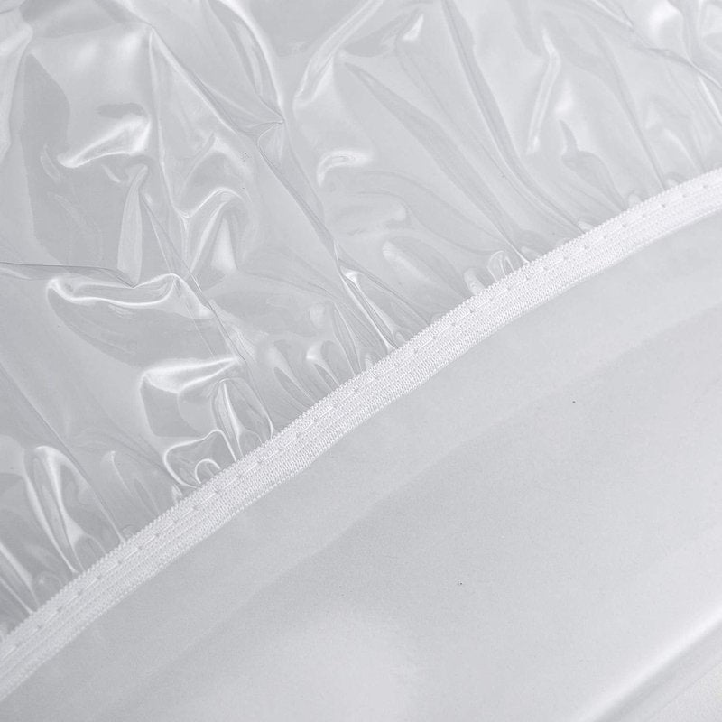 LIBERECOO Clear Round Fitted Vinyl Tablecloth for 49-56" Diameter Tables - Heavy Duty Elasticized Table Cover Elastic Edged Plastic Table Cloth Protector
