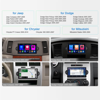 ASURE 3GB+32GB Android Car Stereo Radio for Dodge RAM/Chrysler 300/Jeep Grand Cherokee/Compass 2005 2006 2007 Cars,Car in-Dash GPS Navigation Head Unit Upgrade with Carplay Android Auto