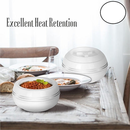 T TABAKH Palazio Jumbo 5500ml, 7500ml, 10000ml Insulated Casserole Dish with Lid 3ps Set Hot Pot Food Warmer/Cooler - Thermal Soup, Salad Serving Bowl - Stainless Steel Container - Keeps Food Hot & Cold (5.5L, 7.5L, 10L)