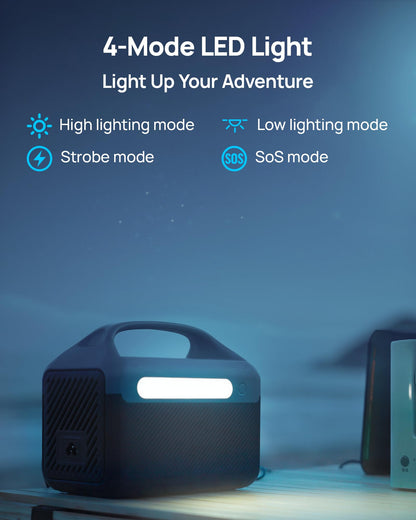 DaranEner Portable Power Station, 192Wh LiFePO4 Battery Backup Solar Generator with w/2 300W (Peak 600W) AC Outlets, USB-C PD 60W Fast Charge, Power Bank for Camping, Outdoor, Home,Emergency