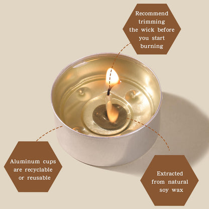 DEVI 6 Hour Soy Wax White Tea Lights Candles 100 Pack Paraffin-Free, Soy Tealight Votive Candles Bulk-6 Hours Long Burning, Unscented Small Tea Lights for Home Weeding Decor