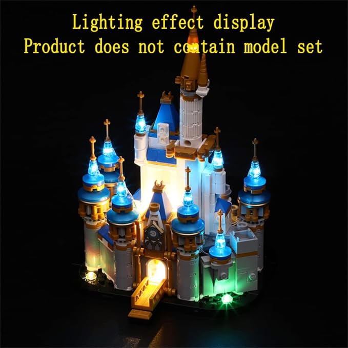 LED Light Kit Compatible with Lego Mini Disney Castle - Lighting Set for 40478 Building Model (Model Set Not Included)