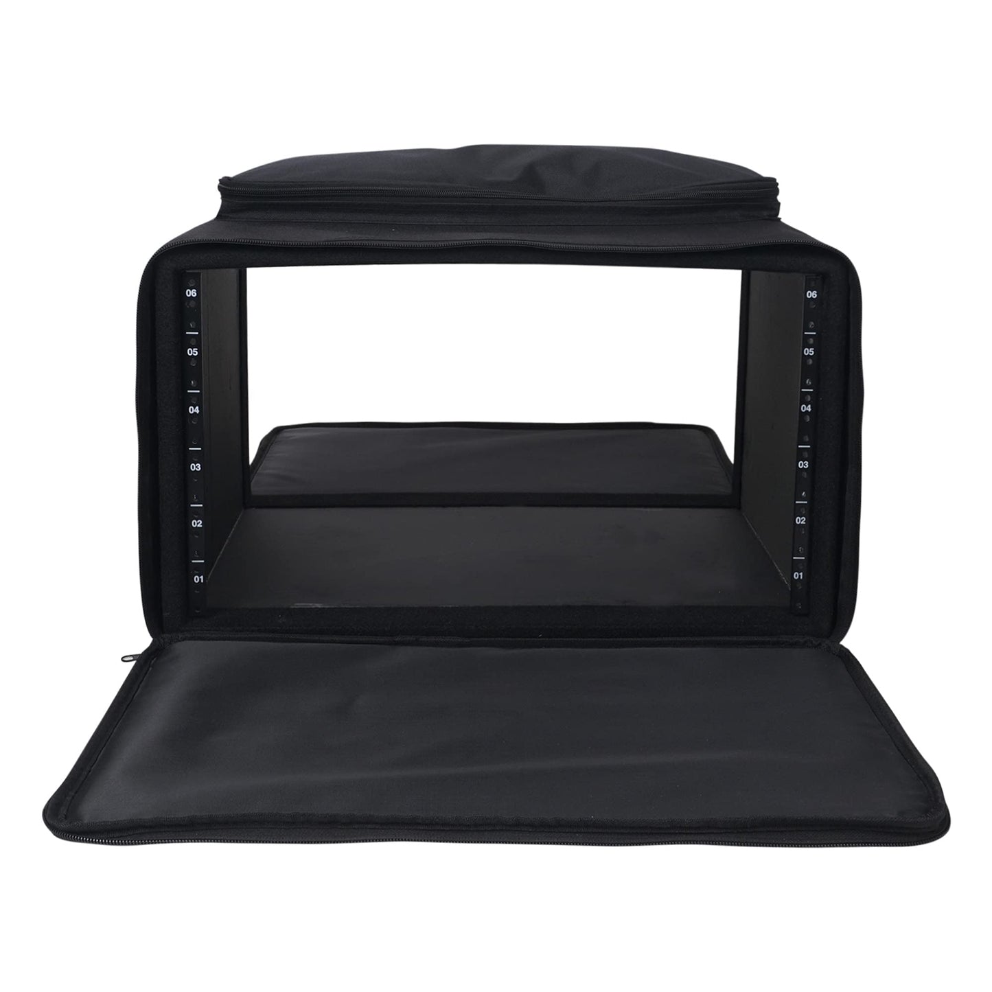 Sound Town Portable 6U Rack Bag, Soft Rack Case with 14" Rackable Depth, Plywood Rack Frame, Shoulder Strap, Accessory Pocket (STRB-616B)