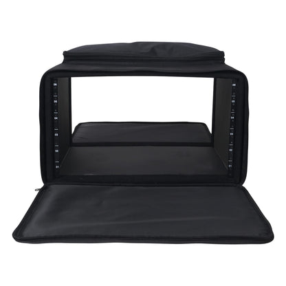 Sound Town Portable 6U Rack Bag, Soft Rack Case with 14" Rackable Depth, Plywood Rack Frame, Shoulder Strap, Accessory Pocket (STRB-616B)