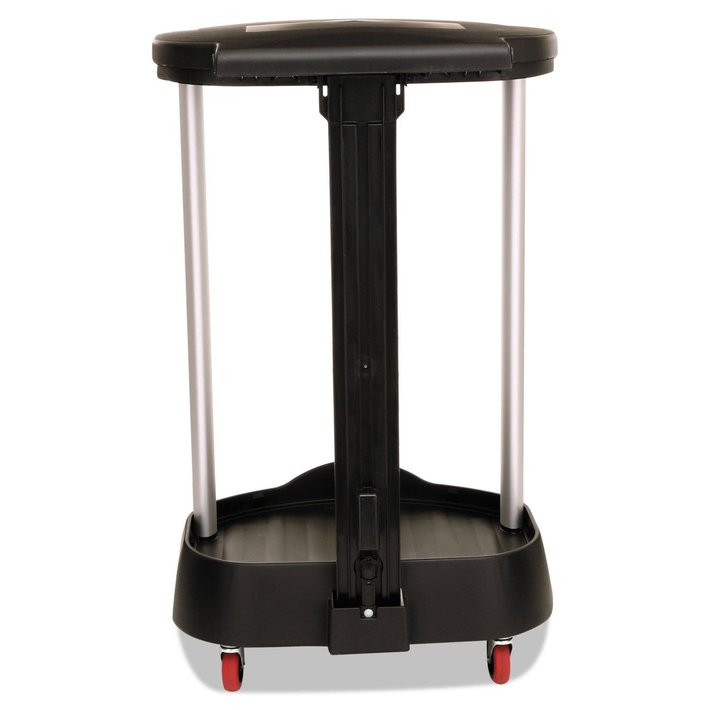 Rubbermaid Commercial Executive Series Step-On Linen Hamper/Laundry Basket with Front Locking Casters, 30 Gallon, Black, Hands Free Lid, for Hospitals/Medical Labs/Commercial Facilities