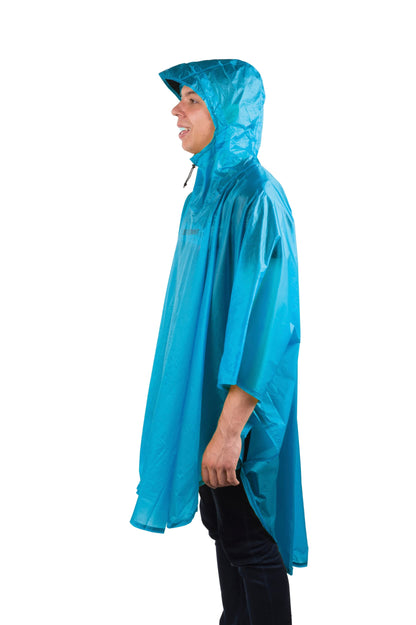 Sea to Summit Ultra-SIL Nano Poncho Raincoat and Pack Cover, Pacific Blue