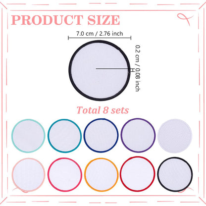 GOMAKERER 80 Pcs 10 Colors Sublimation Patches Bulk, 2.76 Inch Iron On Blank Patches Repair Appliques for DIY Crafts Hats Caps Shoes Backpack Bags Uniforms