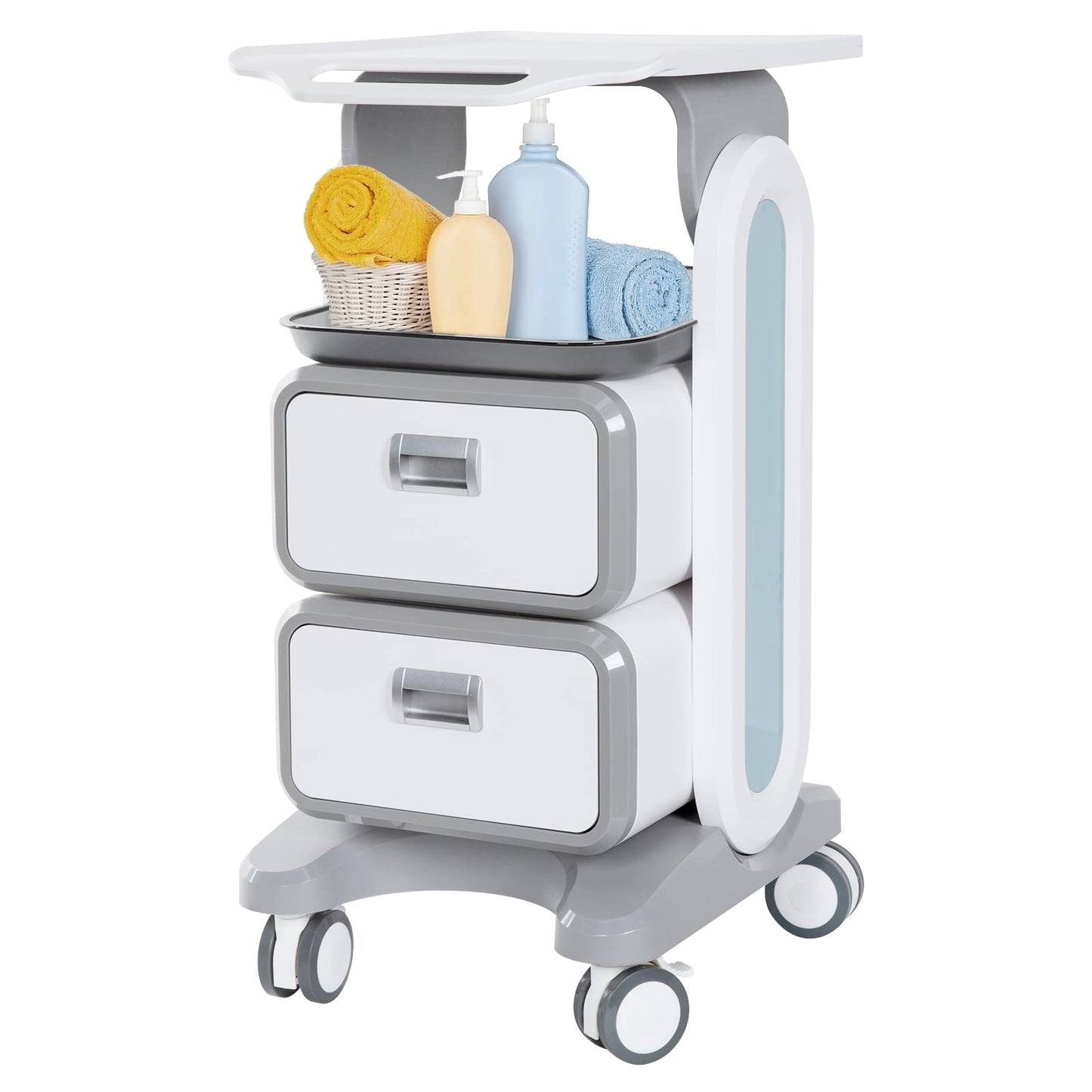 Mobile Medical Trolley Cart 130 Lbs Load Portable Professional for Ultrasound Imaging Scanner Vehicle Beauty Storage Cart with Drawers Tool Tray Wheels for Home Hospital Office Medical Clinic