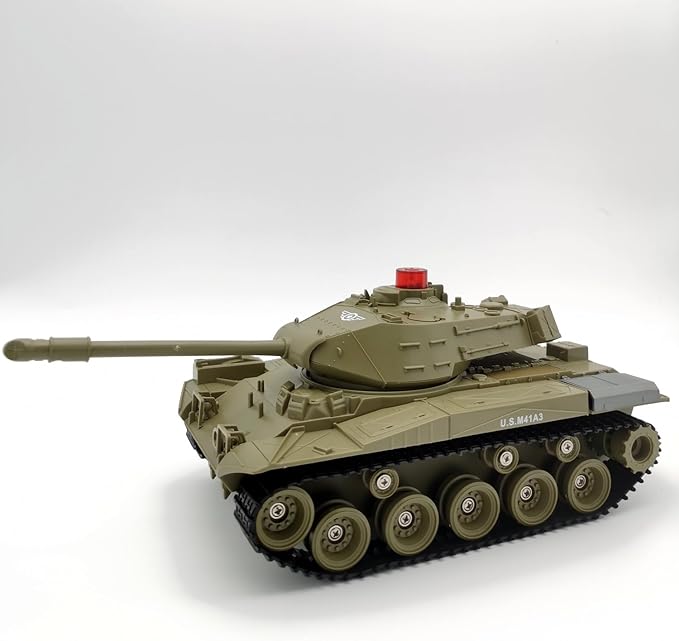 RC Tank Military Truck Vehicles RC Car 2.4Ghz Radio Controlled Military Battle Tank Toy 270°Rotational Realistic Sounds Electronics Hobby Toys for Kids Boys (Green)