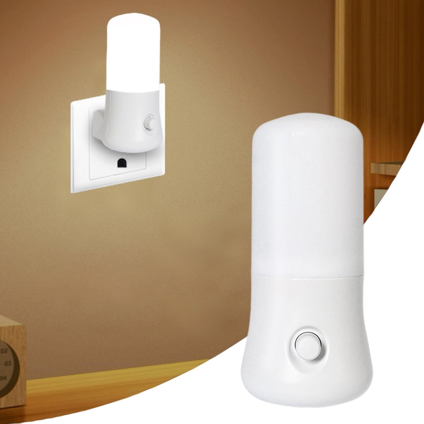N&B NICE&BRAVO Plug in Night Lights Kids Nightlight Plug Into Wall LED Night Light for Bedroom, Nursery, Hallway, Kitchen, Bathroom (1 Pack Nightlight)
