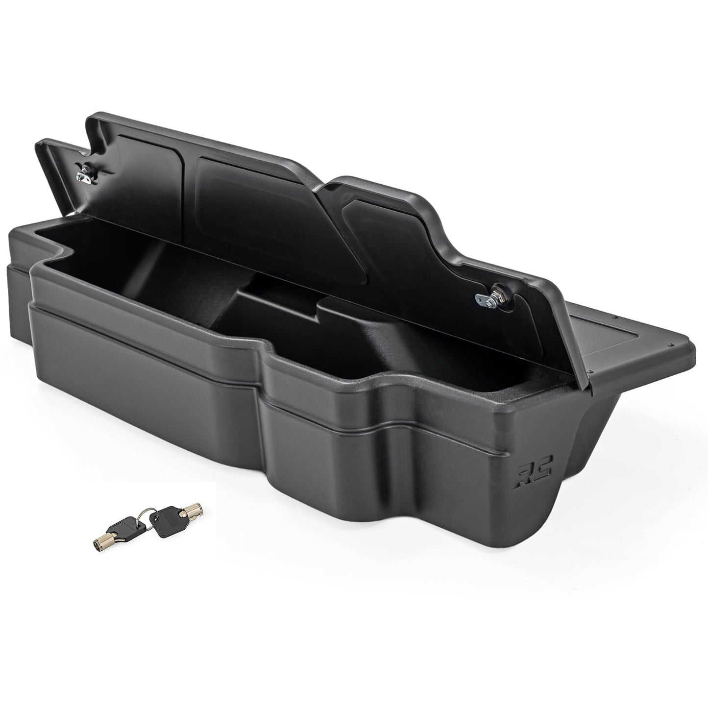 Rough Country Under Seat Storage for Ram 1500 Crew Cab (2019-2026) - Custom Rear Under Seat Organizer Tray with Lockable Lid