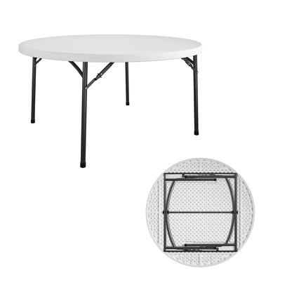 COSCO Commercial 5' (60") Round Blow Mold Table, White