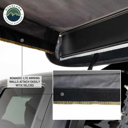 Overland Vehicle Systems 18159919 HD Nomadic 180 LTE Awning Wall with Door and Mesh Windows | Velcro Attachment | Weather-Resistant | Insect Protection | Awning Sold Separately