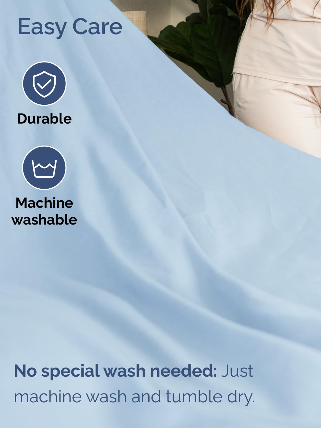Skiennix Extra Deep Split King Sheet Set - 7 Piece Breathable Cooling Bedding - Soft Wrinkle-Free Light Blue