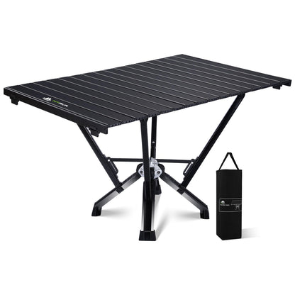 MTRVR Folding Camping Table — Stable Roll-Up Aluminum Design, Solid Support Structure, Portable Outdoor Table for Camping, Cooking, RV & Travel