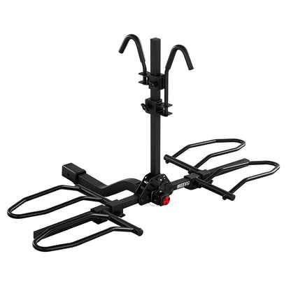 MEEVIZ 2-Bike Rack for Car Hitch, 160LBS Heavy Duty Hitch Mount Bike Rack for 2 Inch Receiver, Solid Platform Style Smart Tilt Bicycles Carrier for SUV, Truck, Electric Bikes, RV, Steady & Wobble-Free