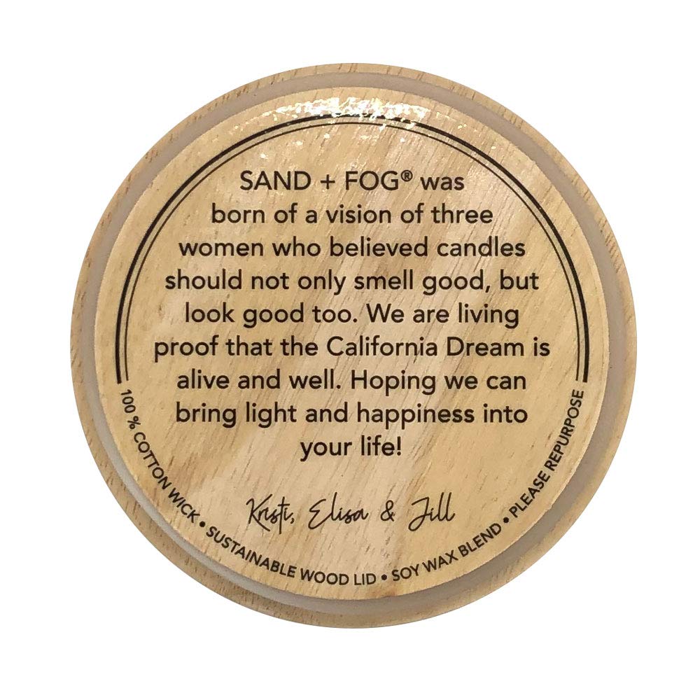 Sand + Fog Scented Candle - California Beach House – Additional Scents and Sizes – 100% Cotton Lead-Free Wick - Luxury Air Freshening Jar Candles - Perfect Home Decor – 12oz