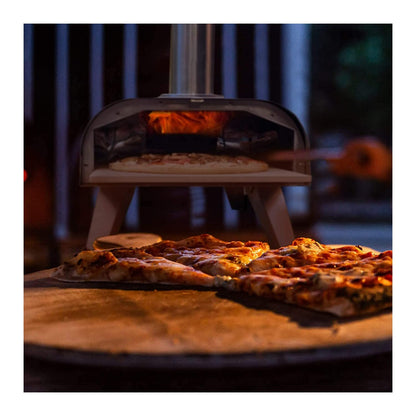 BIG HORN 12"Multi-Fuel Outdoor Pizza Oven Reach up to 1110℉– 3-in-1 Wood,Gas&Electric Compatible(Burners Sold Separately),Pellet Pizza Oven Portable Pizza Maker for Backyard, Camping&Tailgating,Silver