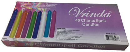 Vrinda® 4" Mini Chime Ritual Spell Unscented Taper Candles - Set of 20 (Assorted (Pack of 40))