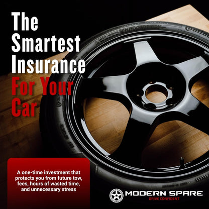 Modern Spare Complete Compact Spare Tire Kit w/Carrying Case - Fits 2015-2026 Mercedes C-Class and CLA-Class Models (Except C63 S)