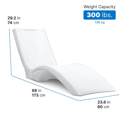 Step2 Vero Pool Lounger, Fade-Resistant, Waterproof Patio Furniture, Pool Lounge Chair for Sun Shelf, Use in Pools with Shelves Up to 12-Inches Deep or Outside Pool Deck, Weighted, White