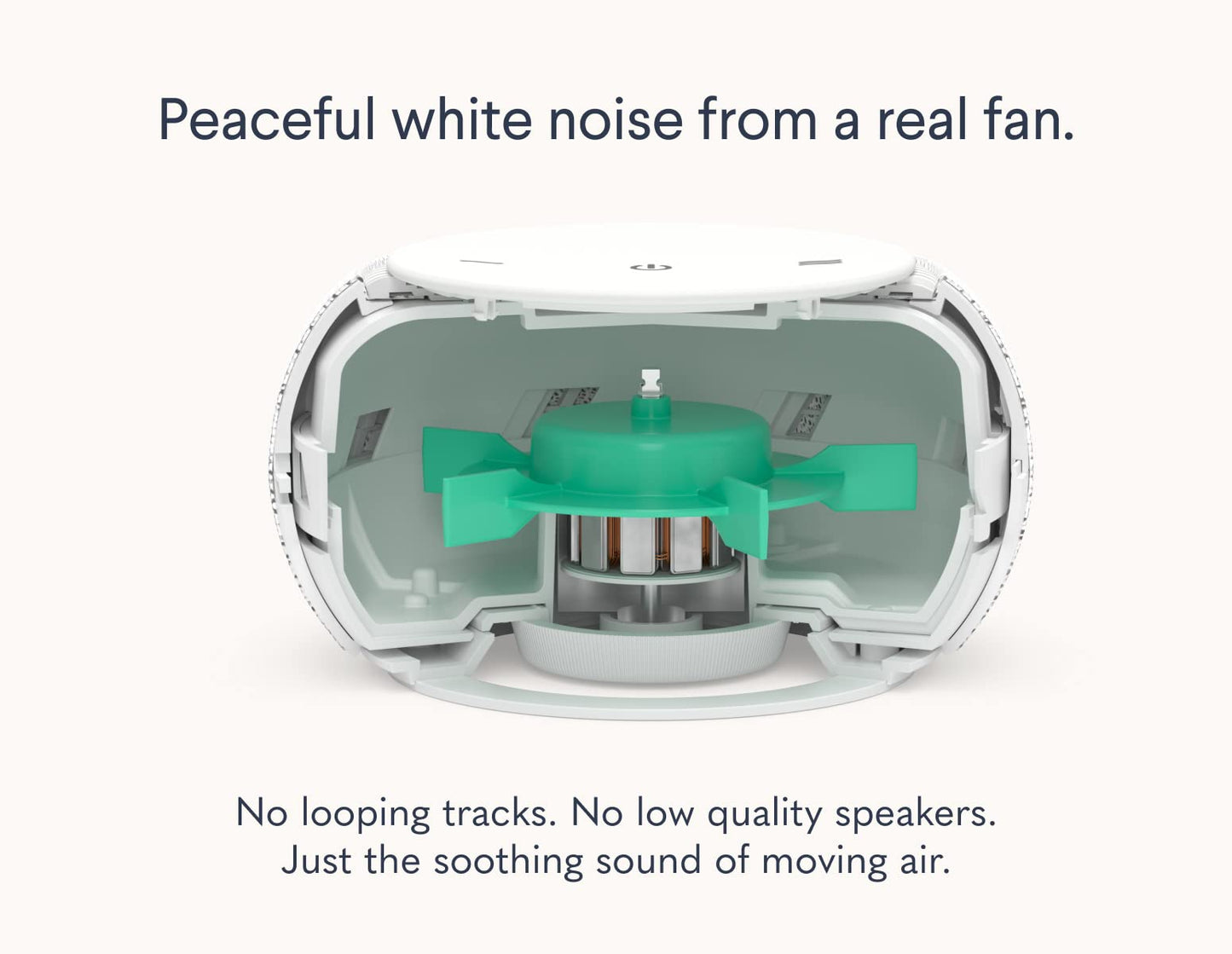 SNOOZ Pro White Noise Sound Machine - Natural Fan Noise, Non-Looping Sound, App Scheduler - Travel Case Included, Sleep Aid for Adults & Baby, 10 Volume Settings, Portable, Gift Registry - Cotton