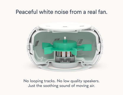 SNOOZ Pro White Noise Sound Machine - Natural Fan Noise, Non-Looping Sound, App Scheduler - Travel Case Included, Sleep Aid for Adults & Baby, 10 Volume Settings, Portable, Gift Registry - Cotton