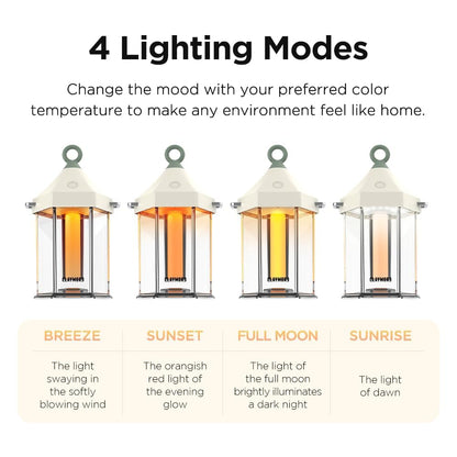 CLAYMORE Cabin Lamp (Ivory) - Aesthetic Portable Lantern for Outdoor Glamping, Camping, Events, Parties & Tents. USB-C Charging, Up to 55 Hours Battery Life, 3 Light Modes.