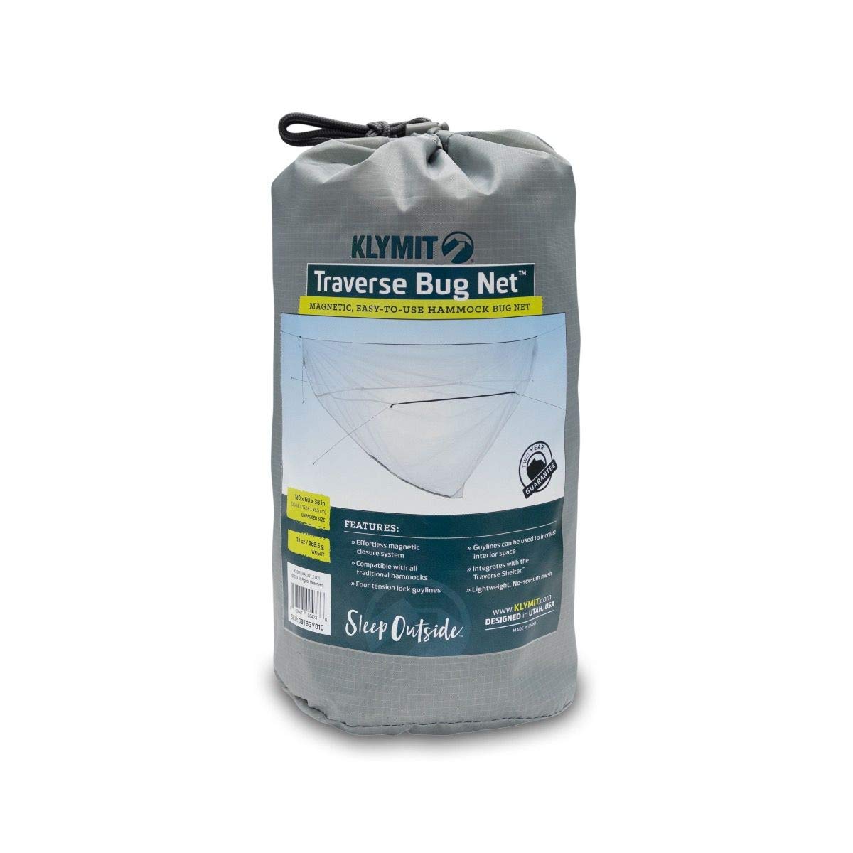 Klymit Traverse Mesh Net, Bug Net for Hammock Camping and Sleeping