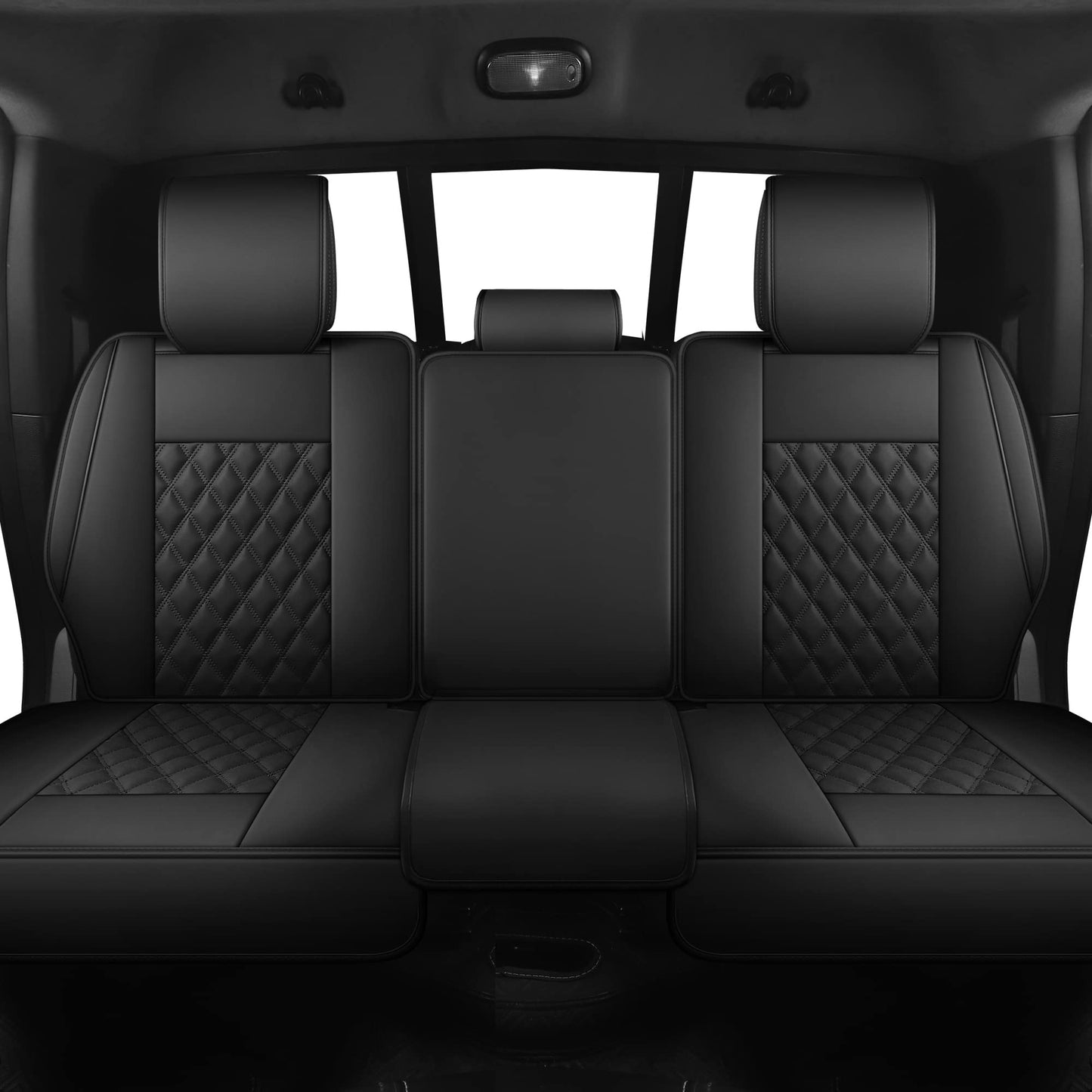 JOJOBAY Car Seat Covers for Dodge Ram,Fit 2009-2025 1500/2500/3500 HD Pick-up Truck,Crew,Regular,Quad,Mega Cab,Waterproof Synthetic Leather Seat Covers(5PCS-Full Set,Black)