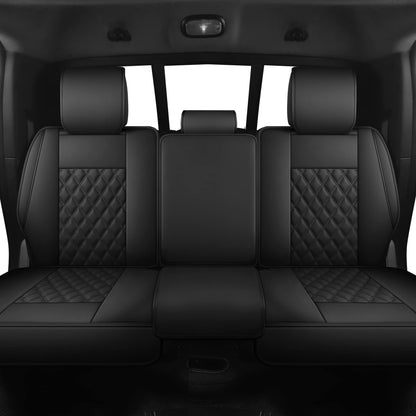 JOJOBAY Car Seat Covers for Dodge Ram,Fit 2009-2025 1500/2500/3500 HD Pick-up Truck,Crew,Regular,Quad,Mega Cab,Waterproof Synthetic Leather Seat Covers(5PCS-Full Set,Black)