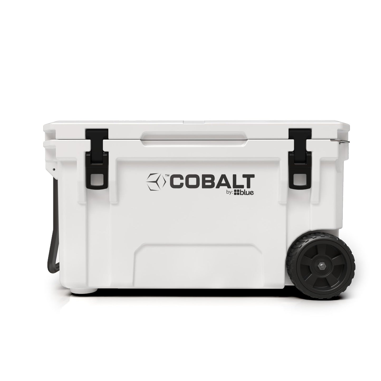 Cobalt 55 Quart Roto-Molded Super Ice Cooler | Large Ice Chest - Long Term Ice Retention | (White (Wheeled))