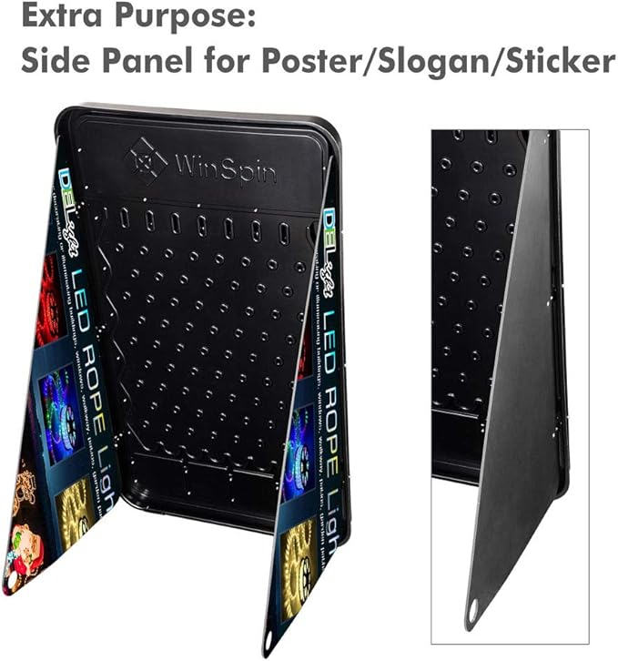 WinSpin 41x25 Prize Drop Board Foldable Stand Disk Drop Board Game with 12 Playing Pucks for Carnival Tradeshow Party Live Stream