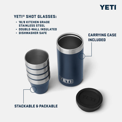YETI 7 oz Flask with Color Matching Set of Shot Glasses, Tropical Pink