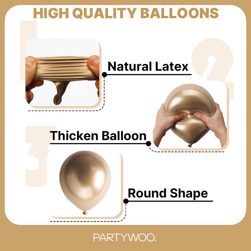 PartyWoo Metallic Gold Balloons 128pcs Different Sizes of 18 12 10 5 Inch Chrome Gold Balloon Arch Kit Garland for Birthday Graduation Baby Shower Wedding Bachelorette Party Decorations Gold-G127