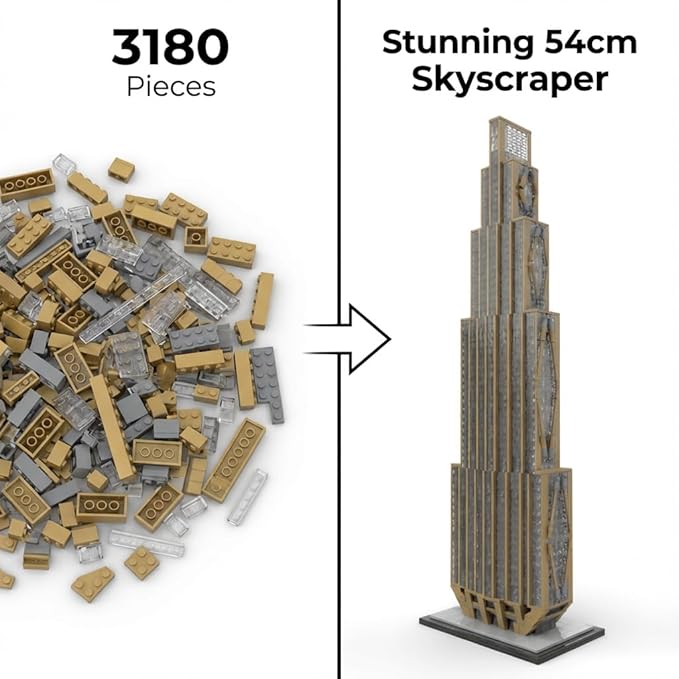 270 Park Avenue New York Landmark Building Block Set - 1:800 Scale Architecture Home Decor Kits Gifts for Adults and Teens(3180 Pcs)