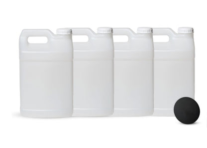 FastRack 2.5 Gallon Water Jug (Pack of 4) w/ 1 Black Rubber Cap Gripper | Reusable Plastic Jug with lid for Liquids | Heavy-Duty Water Container for Storage, Camping | BPA-Free Gallon Jugs with Lids