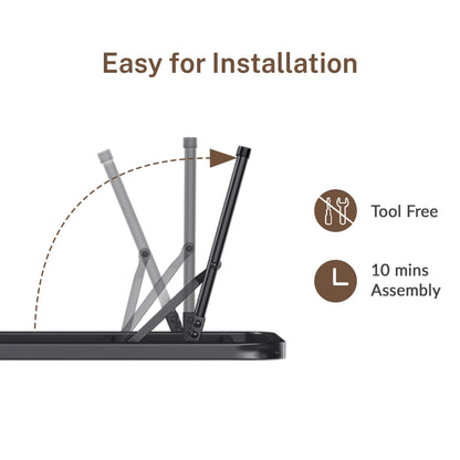 VIPSHOW 12 Inch King Metal Bed Frame Folding Bed Frame Tool-Free Assembly Mattress Foundation No Box Spring Needed Platform 2500lbs Heavy Duty Steel Slats, Noise-Free, Easy Assembly, Black